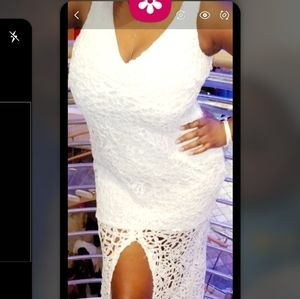Marina white lace dress size 8
